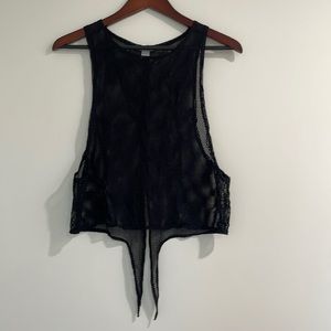 Gym mesh top blac sleeveless